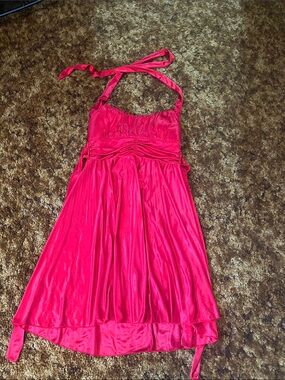 Red Halter Party Dress